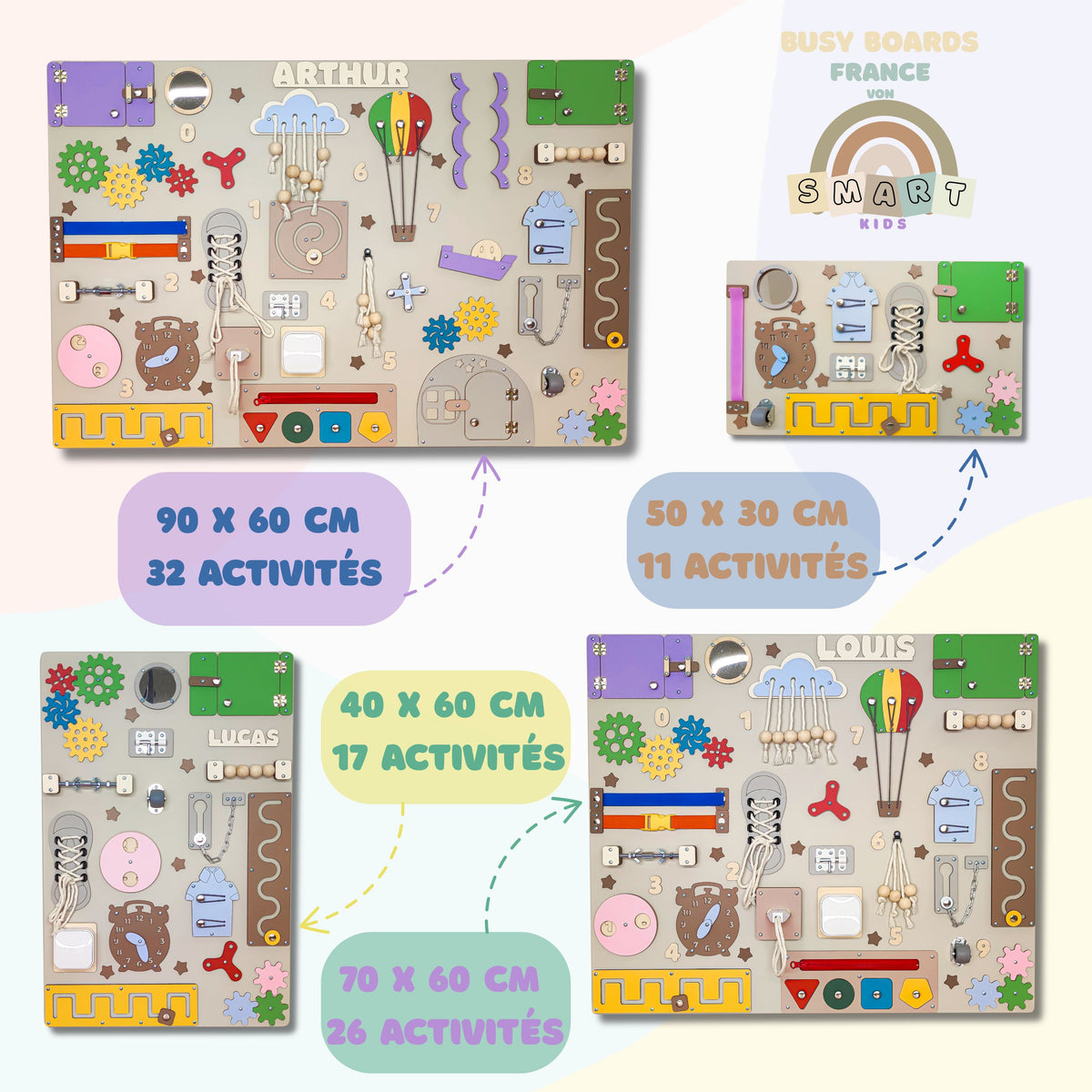 Busy Board Montessori Compact 40x60 cm – Educational Sensory Board for Baby