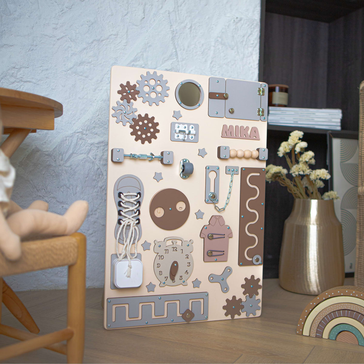 Busy Board Montessori Compact 40x60 cm – Educational Sensory Board for Baby