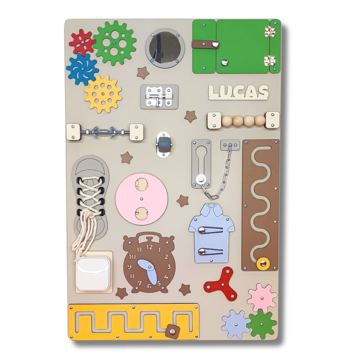 Busy Board Montessori Compact 40x60 cm – Educational Sensory Board for Baby