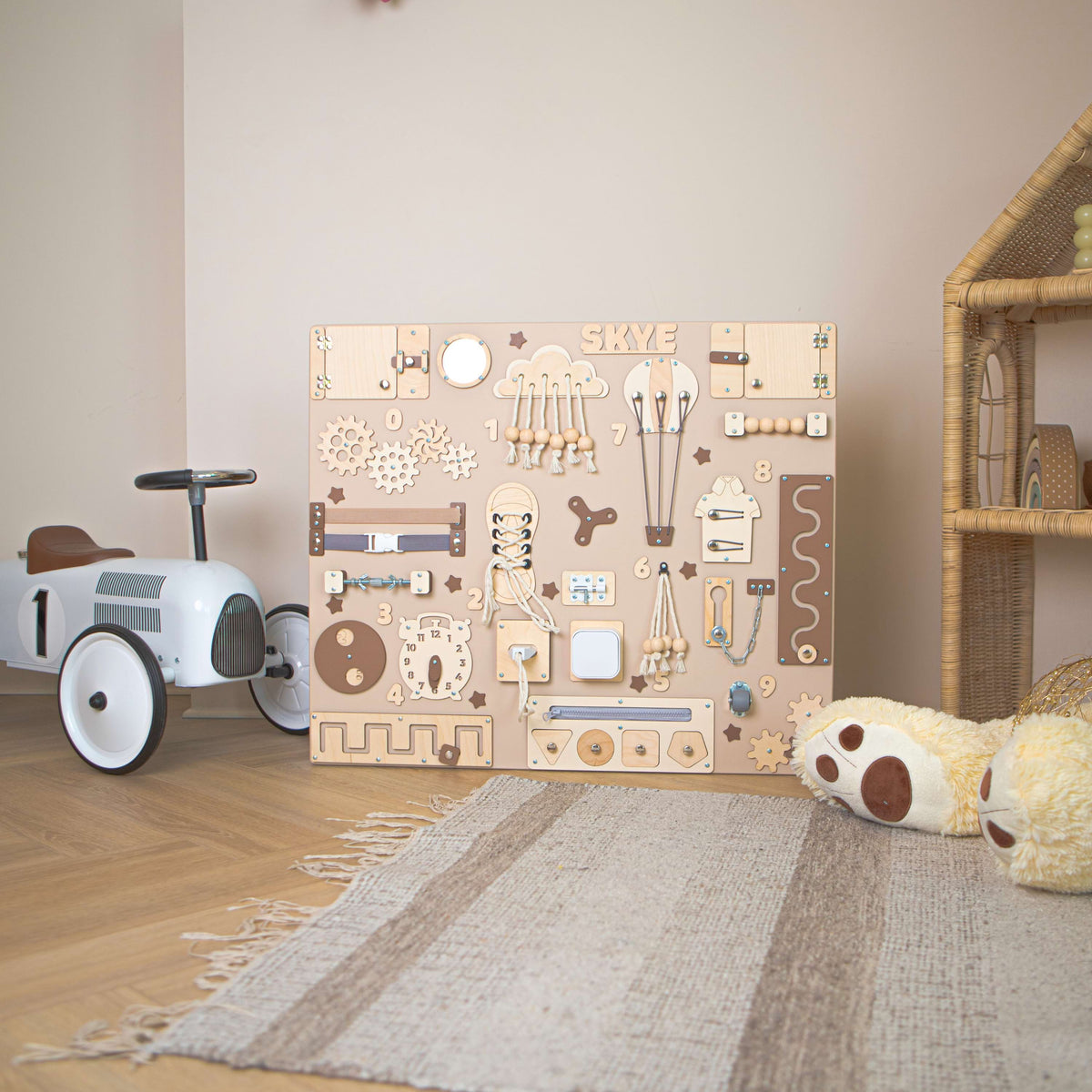 Wooden Sensory Busy Board 70x60 cm – Scalable Montessori Game for Young Children