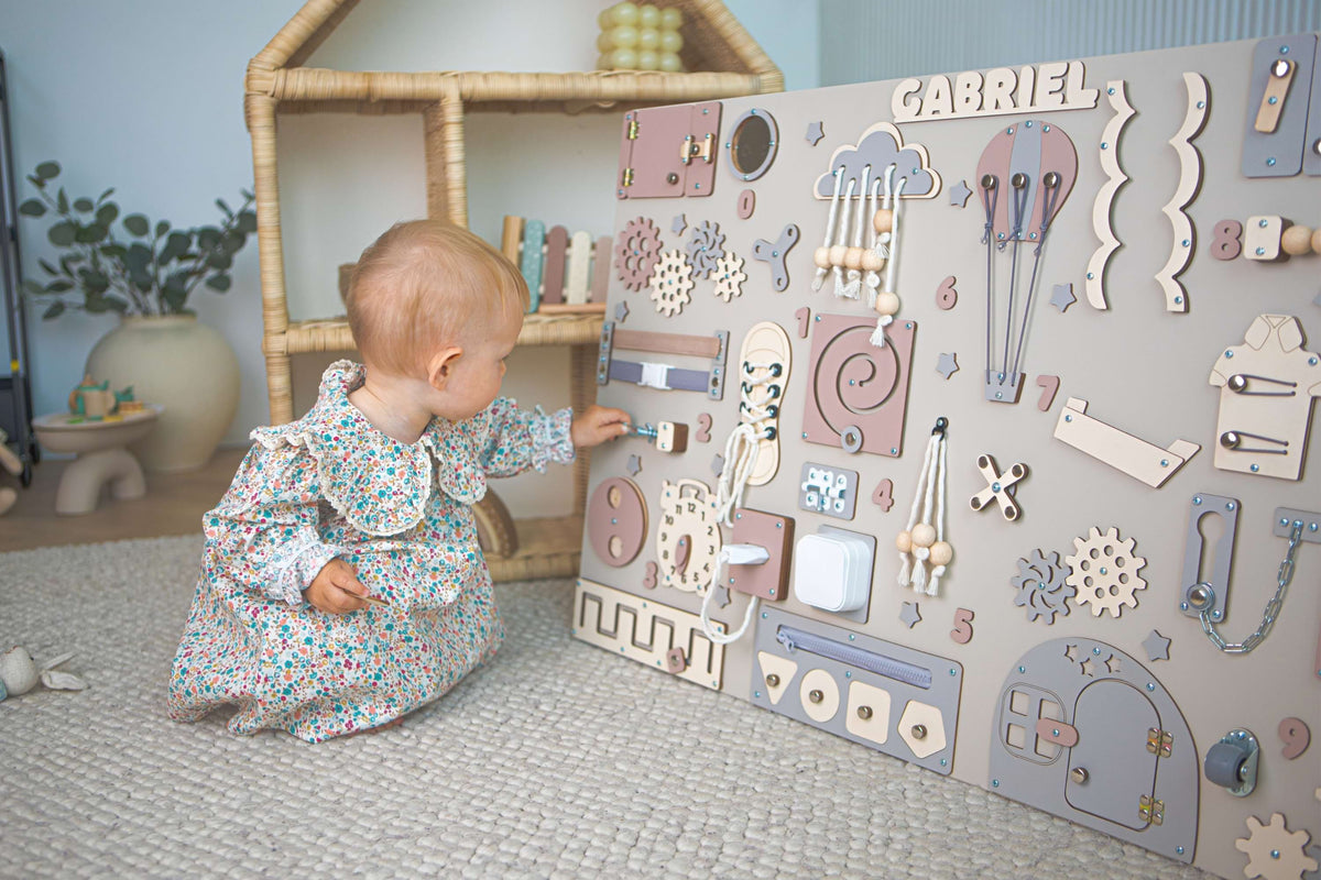 Montessori wooden wall toy for toddler