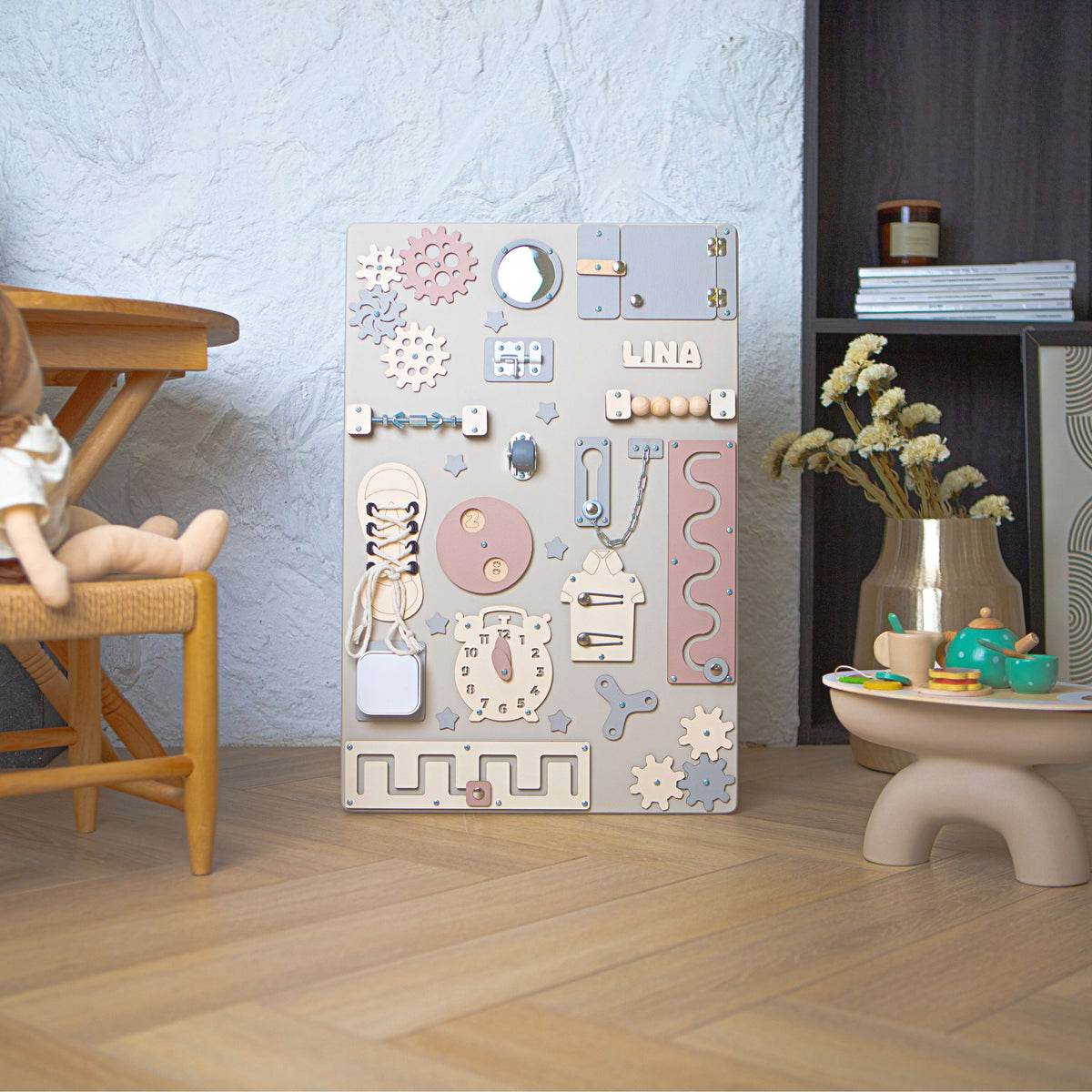 Busy Board Montessori Compact 40x60 cm – Educational Sensory Board for Baby